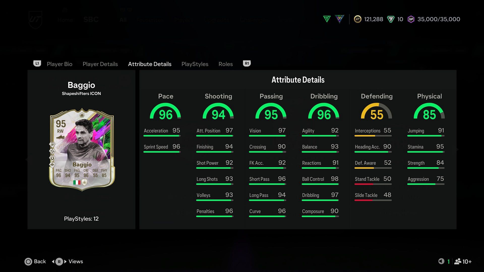 The stats (Image via EA Sports)